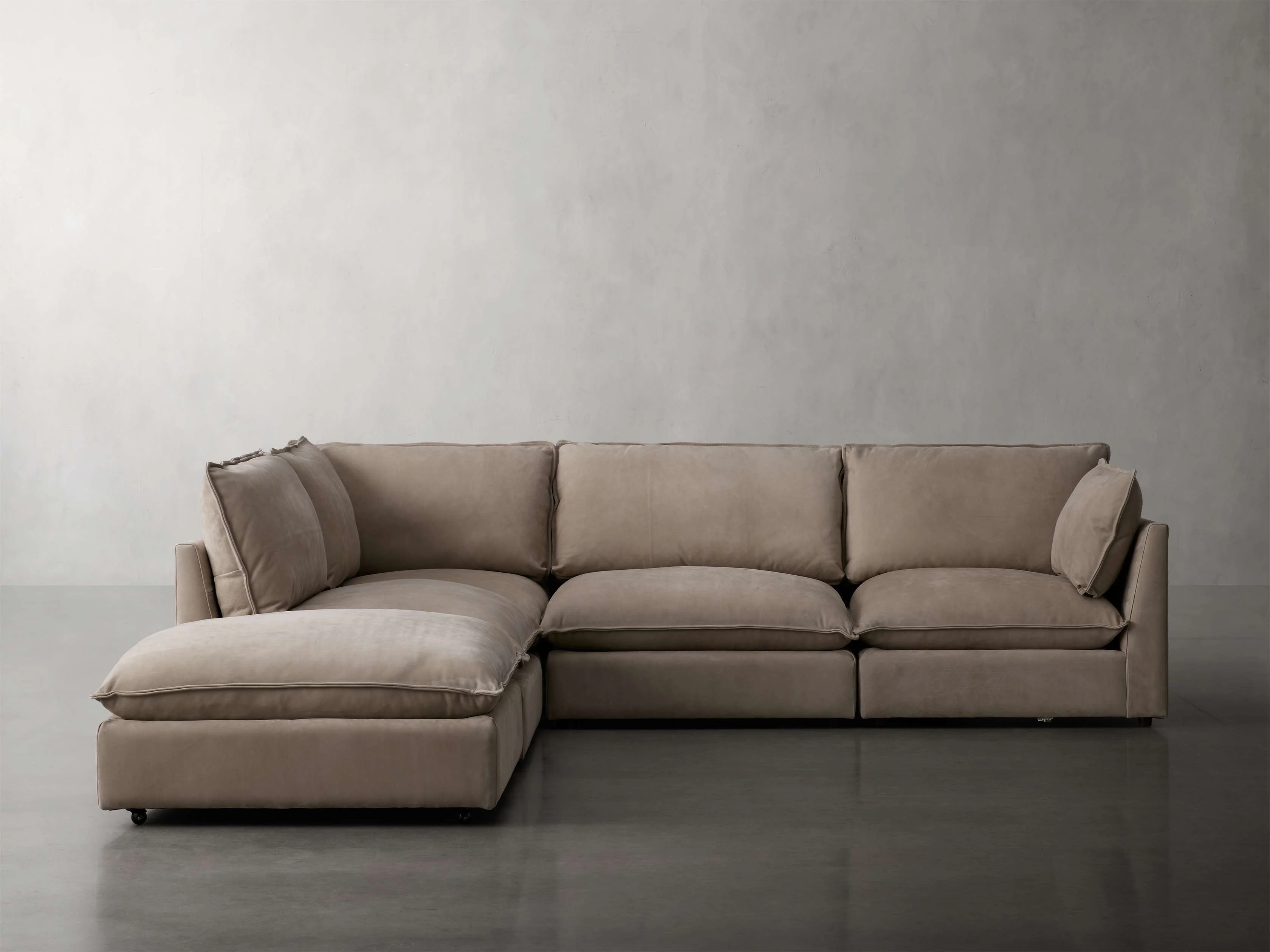 Owen Nubuck Leather Five-Piece Sectional