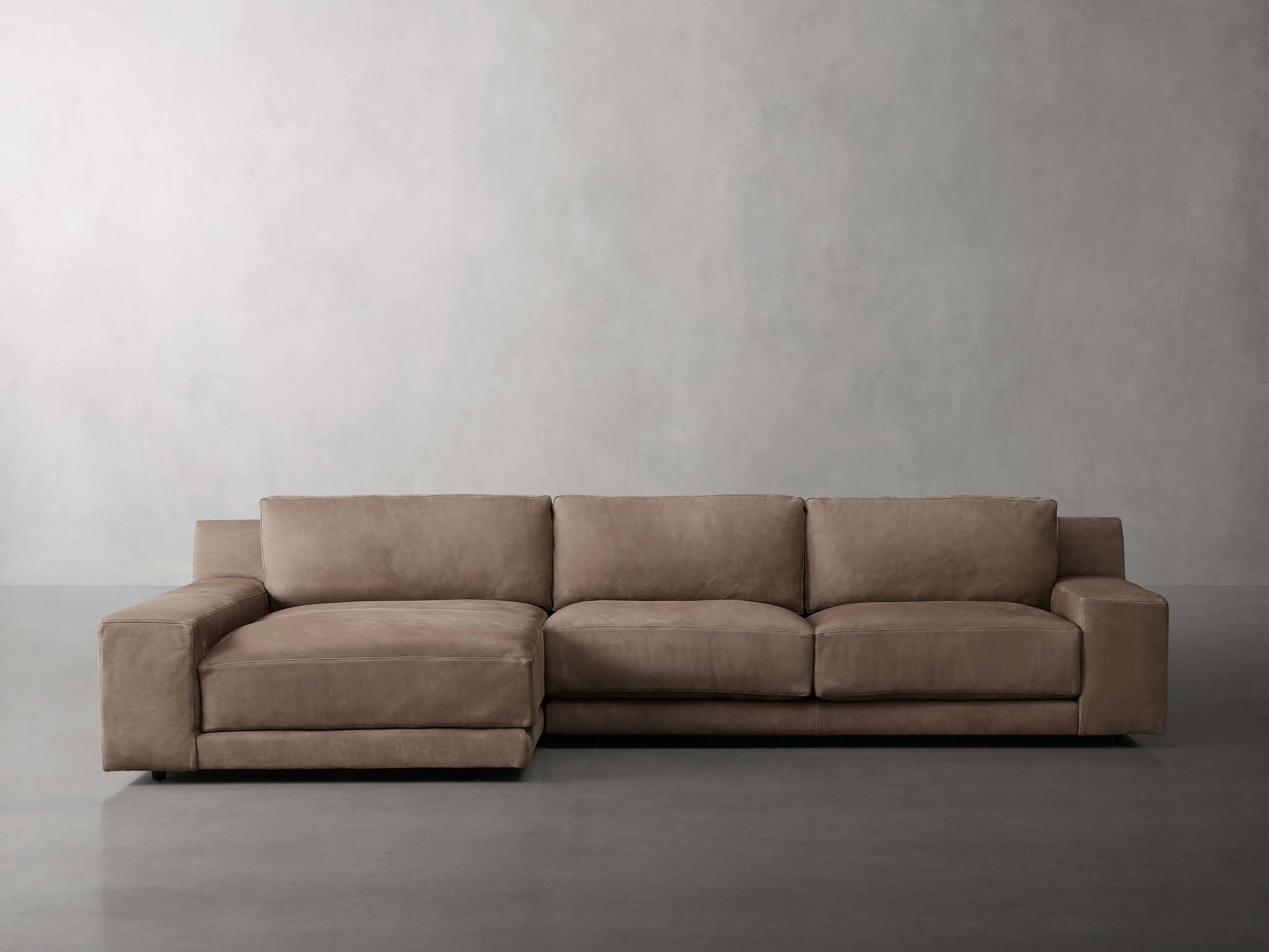 Novoli Nubuck Leather Two-Piece Chaise Sectional