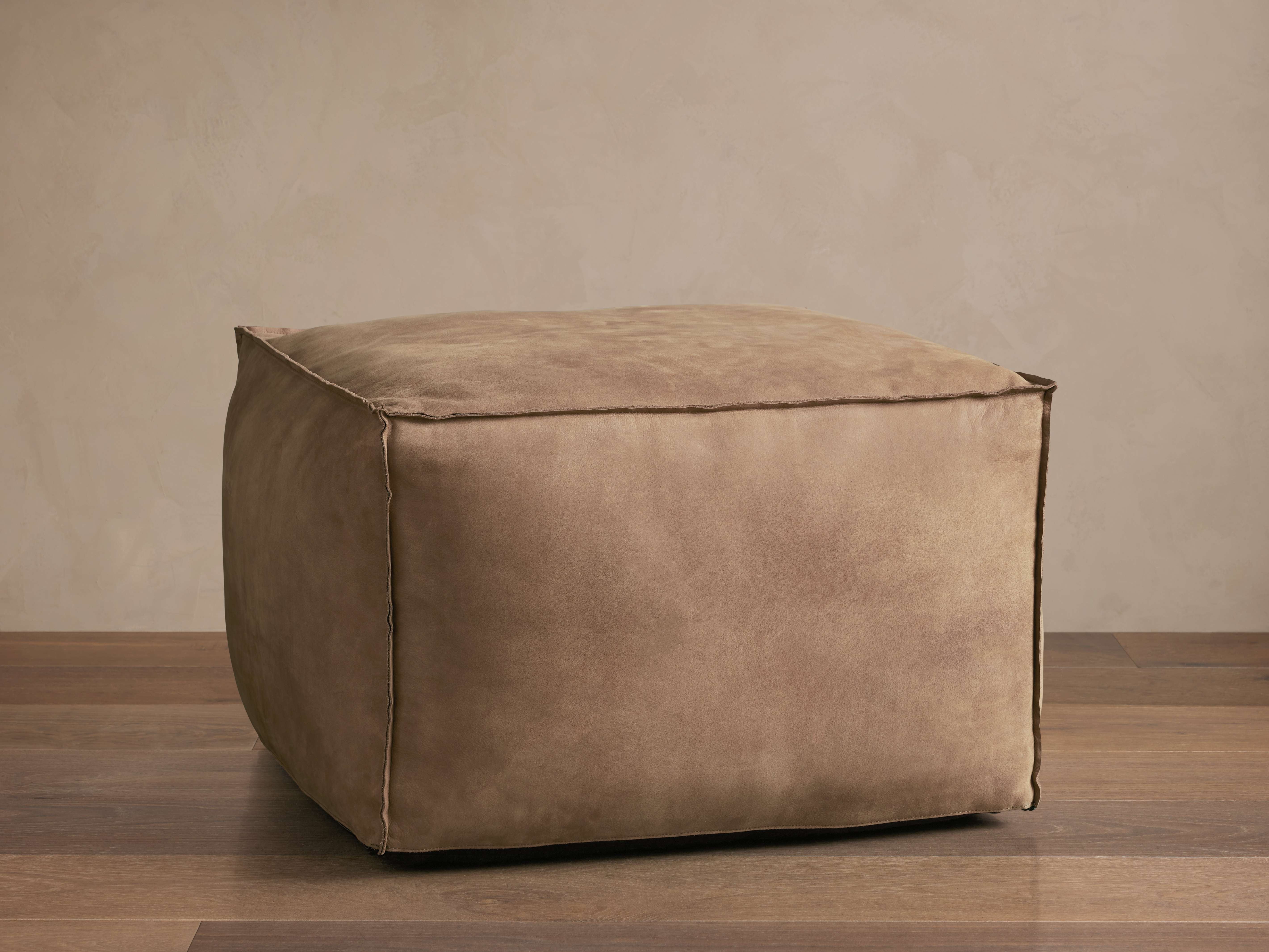 Nubuck Leather Pouf