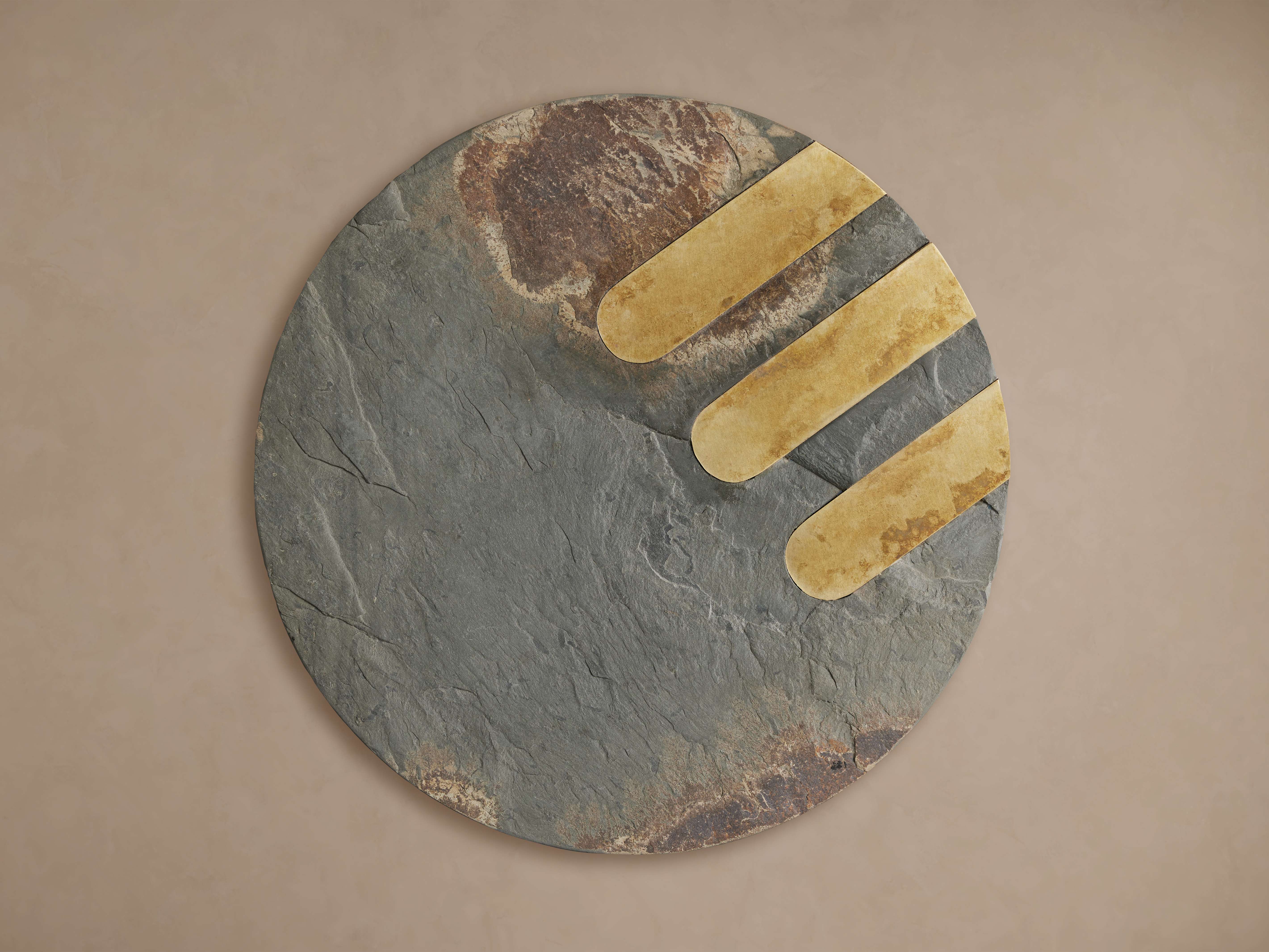 Stone Brass Circle Wall Art
