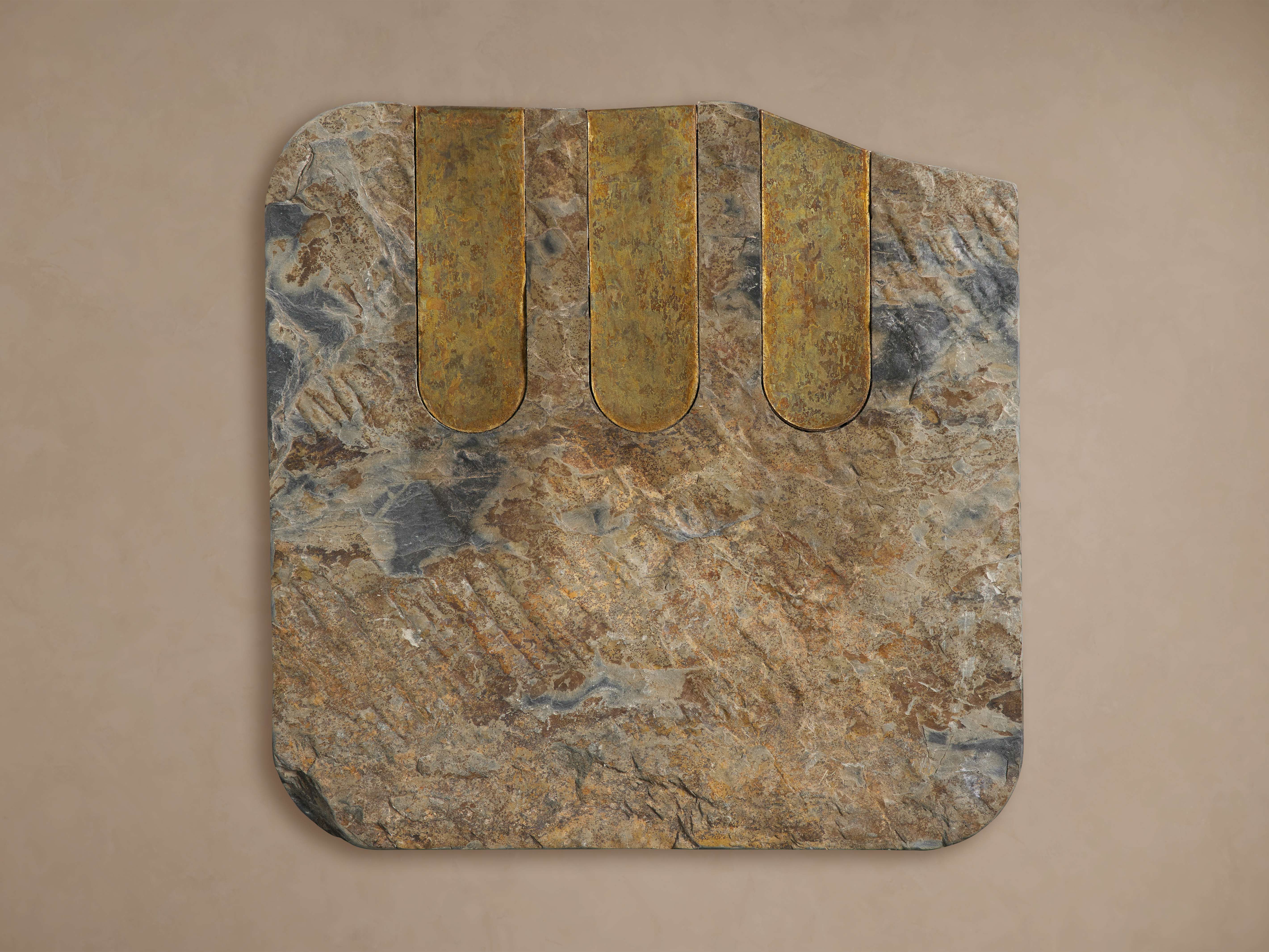 Stone Brass Square Wall Art