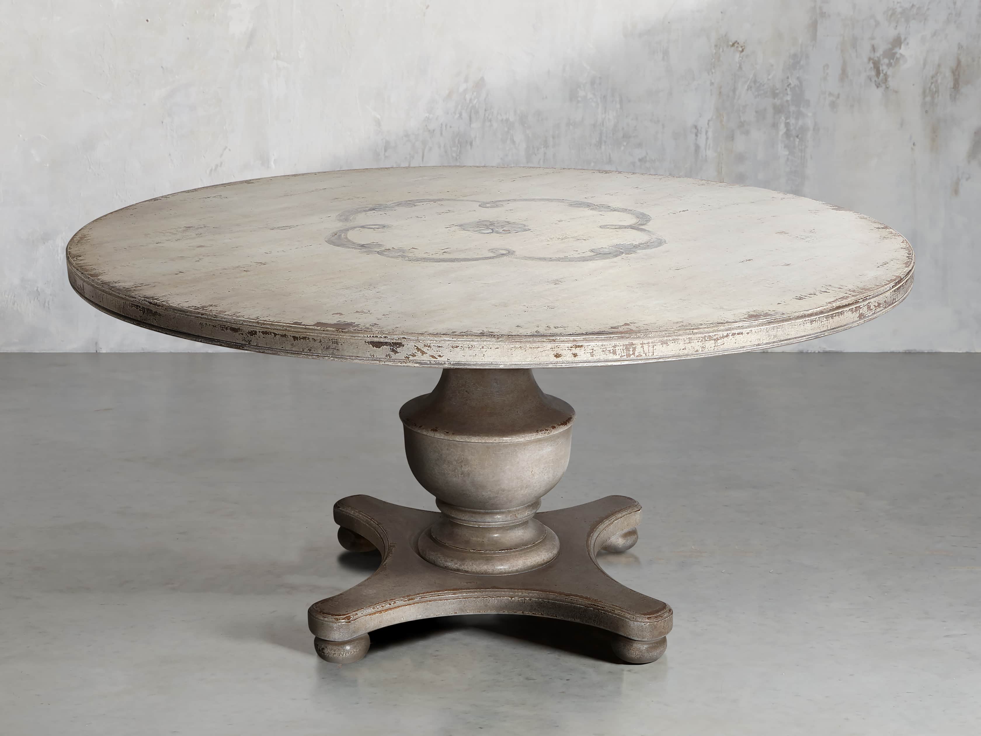 Biancca Center Scroll BellâArte Round Dining Table