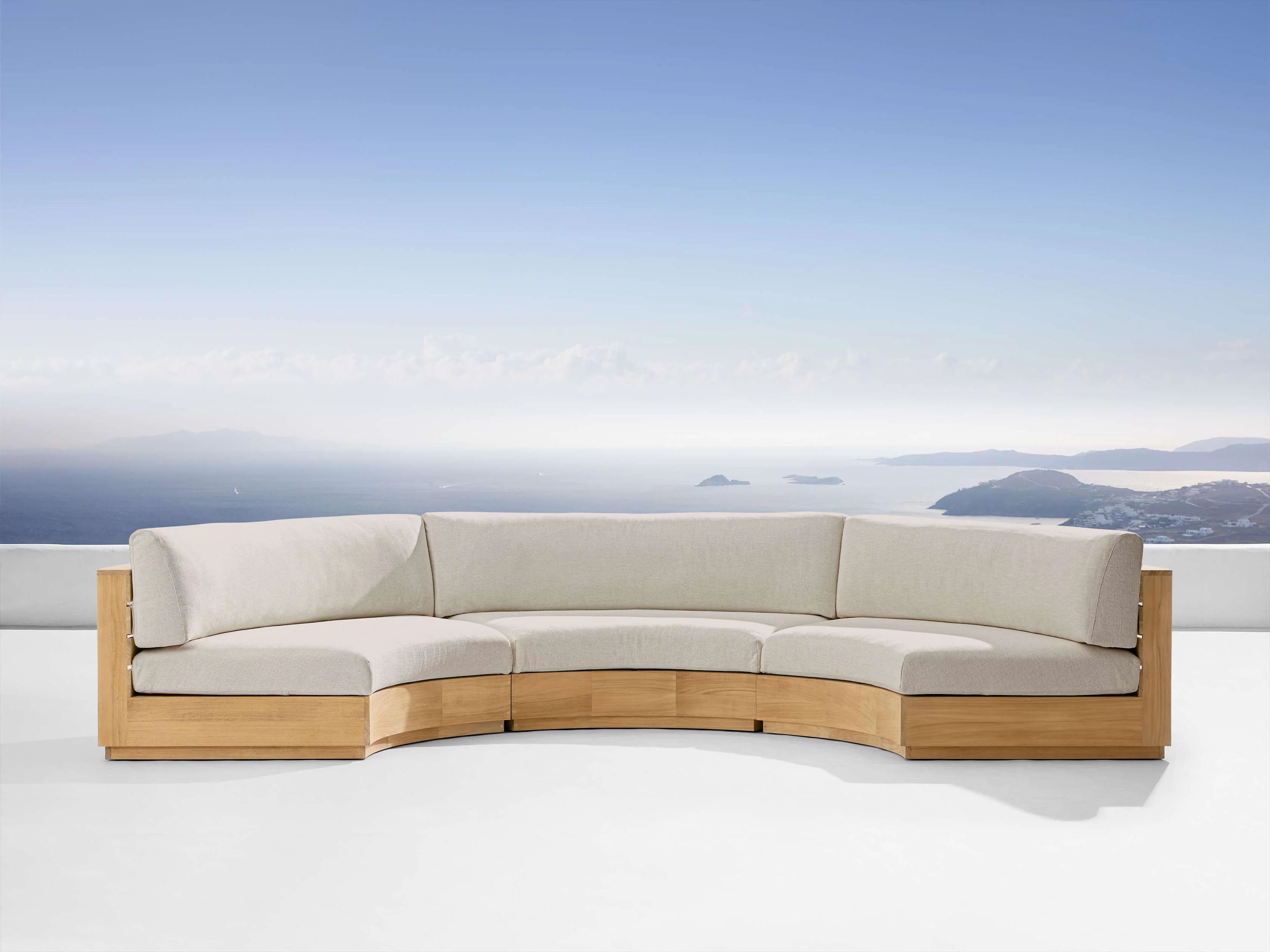 Bal Harbour Outdoor Curved Three Piece Sectional