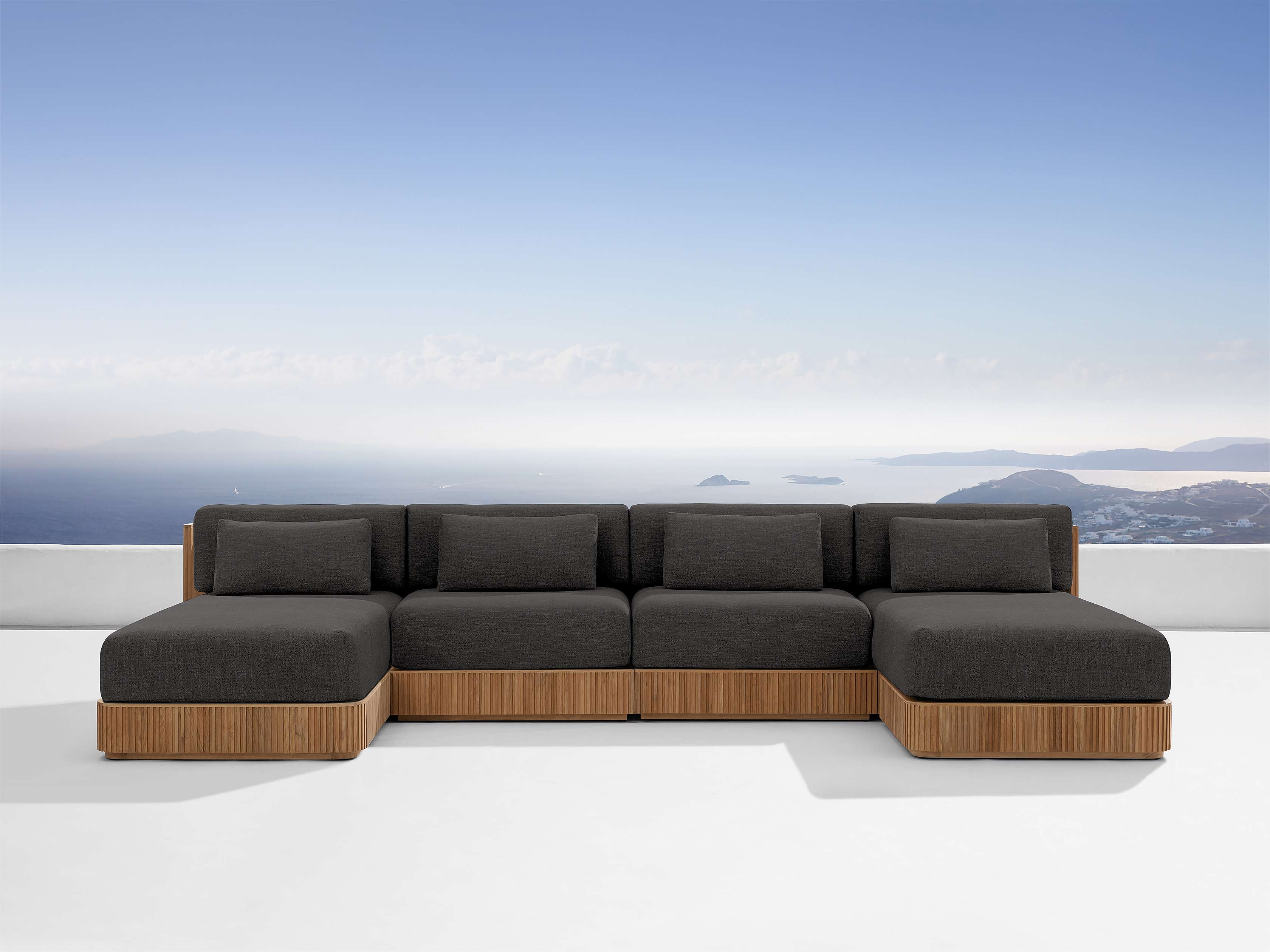 Beaumont Outdoor Four-Piece Double Chaise Sectional
