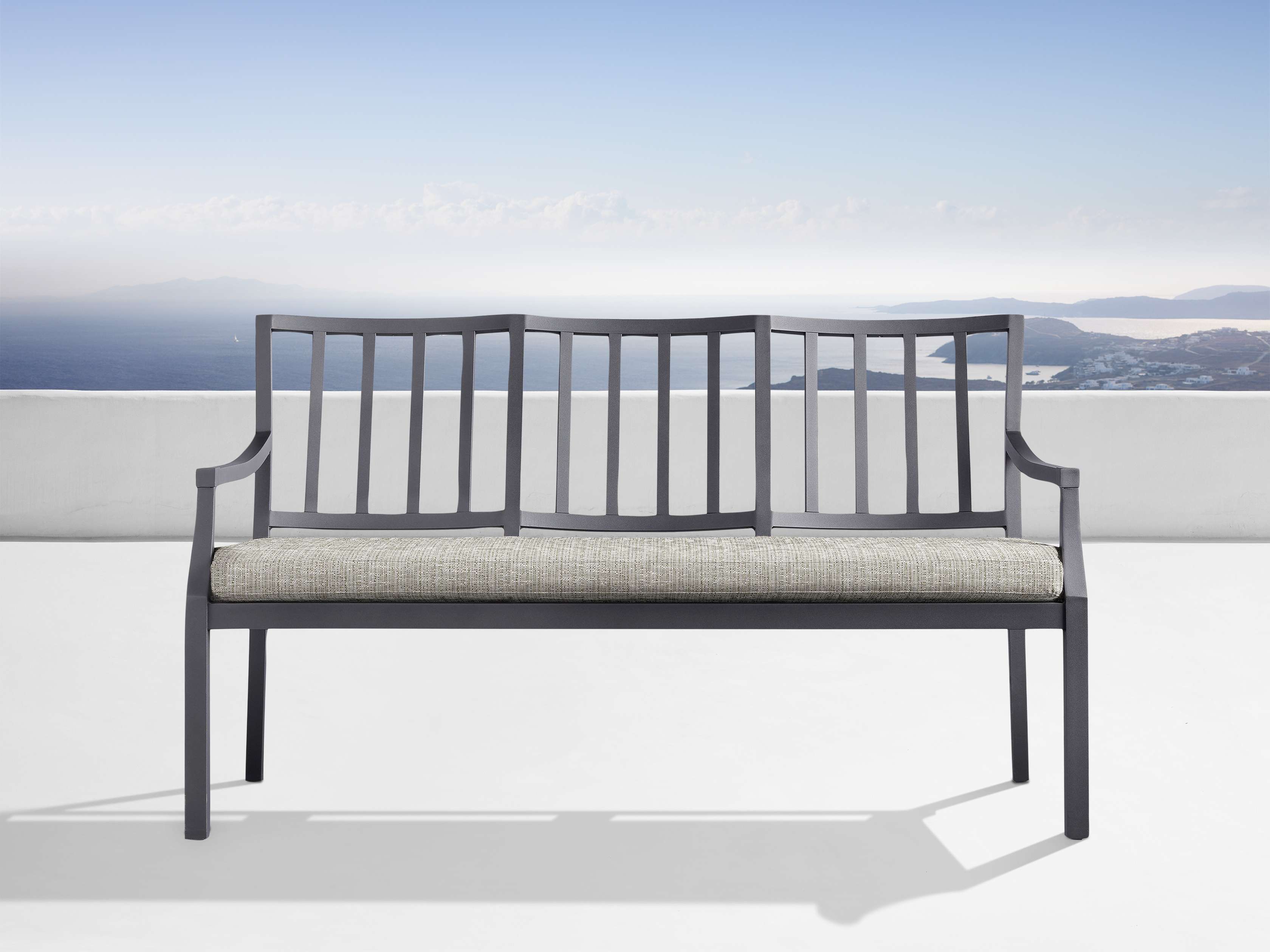 Montego Outdoor Collection Bistro Bench Replacement Cushion in Priano Laurel