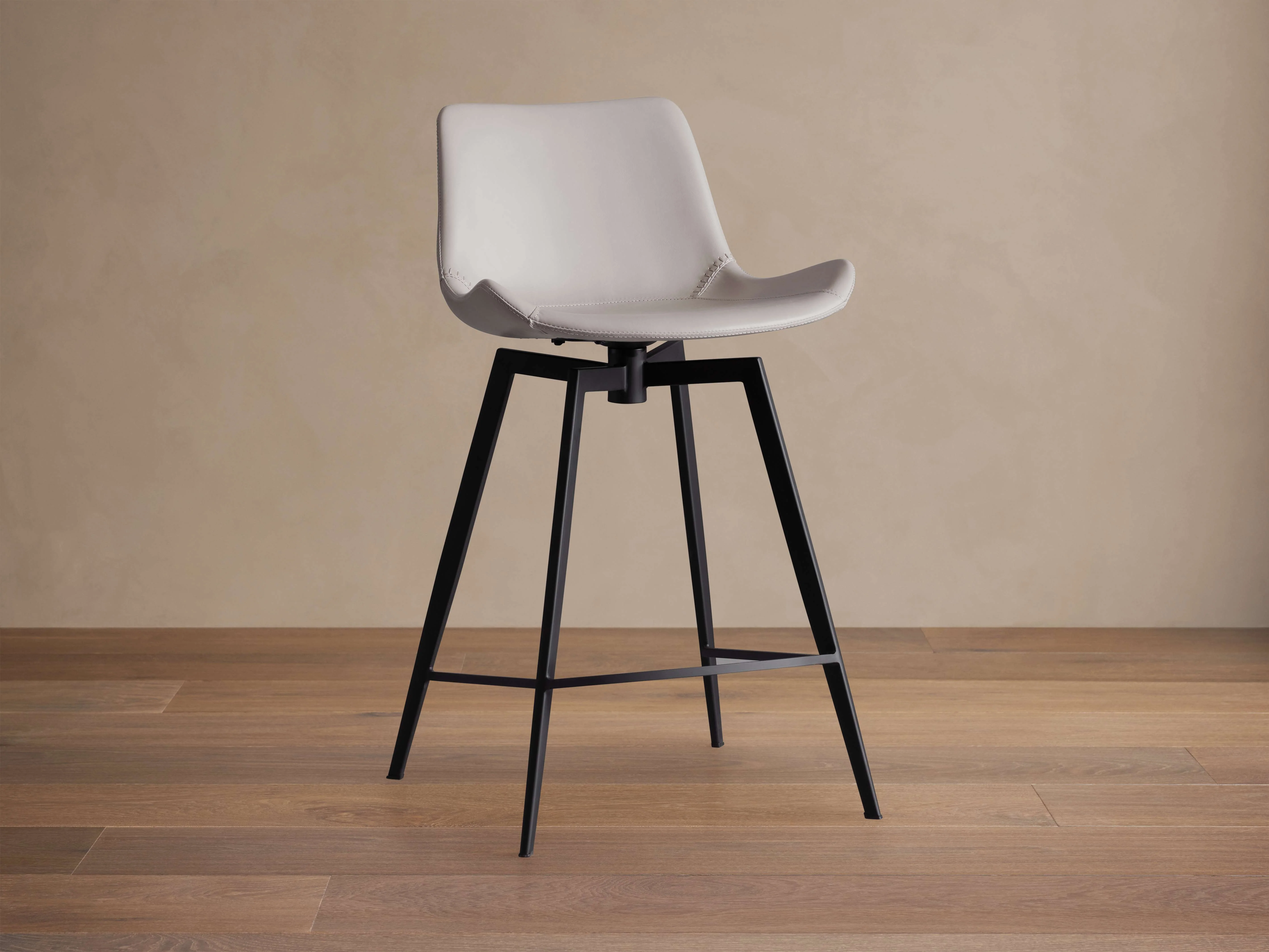 Gage Faux Leather Swivel Stool