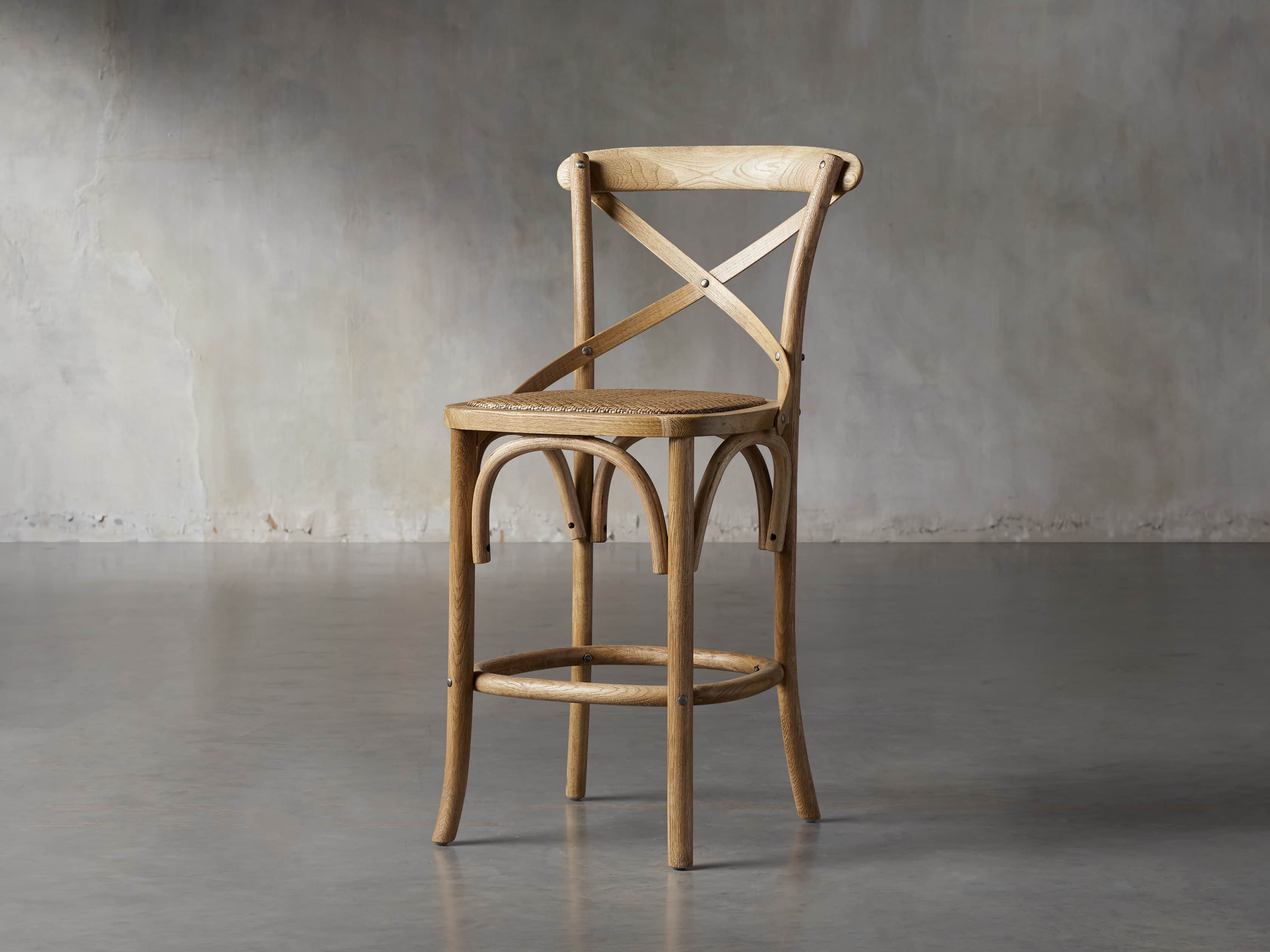 Cadence Stool with Rattan Seat