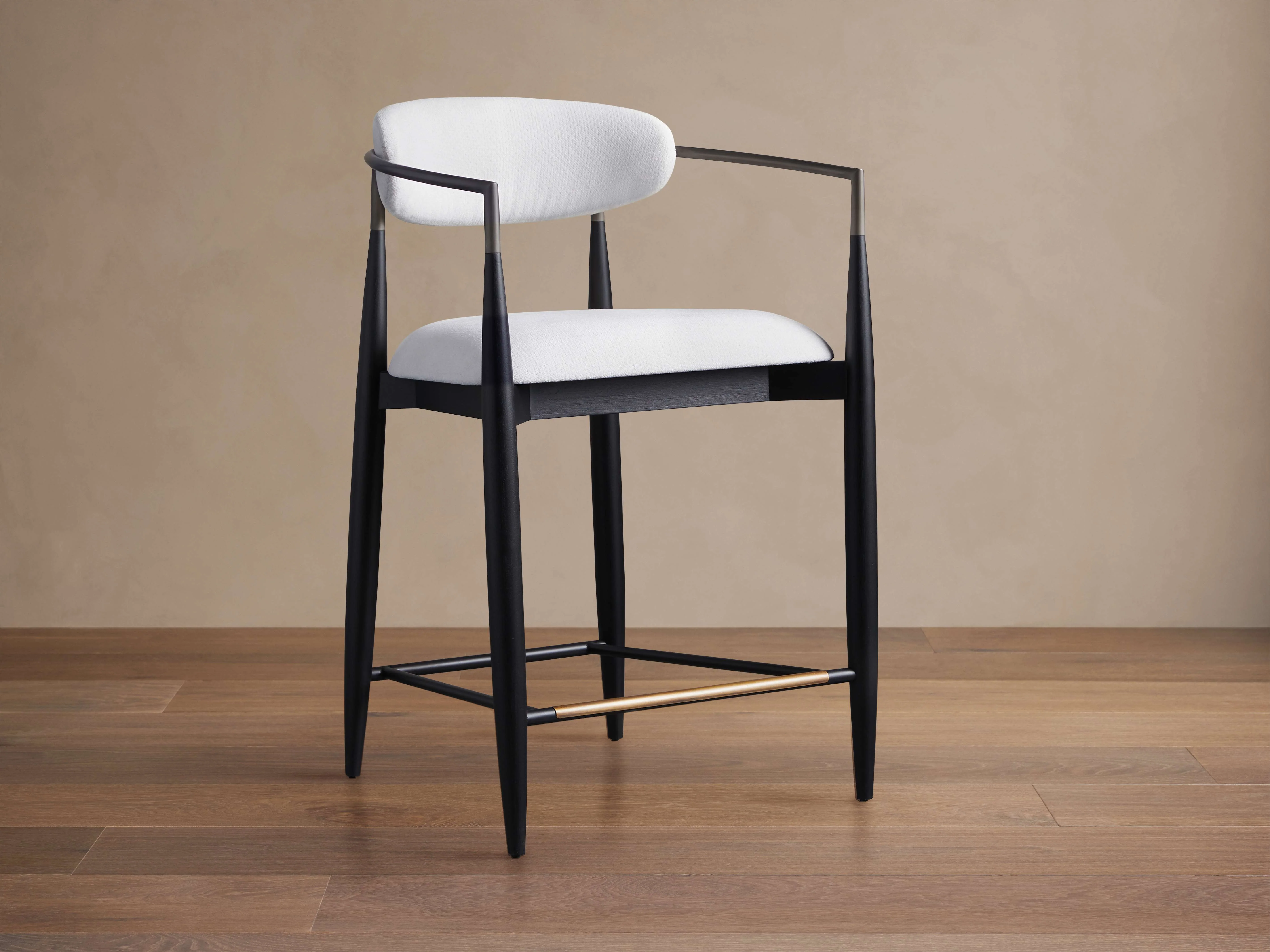 Jagger Stool in Black with Antique Pewter