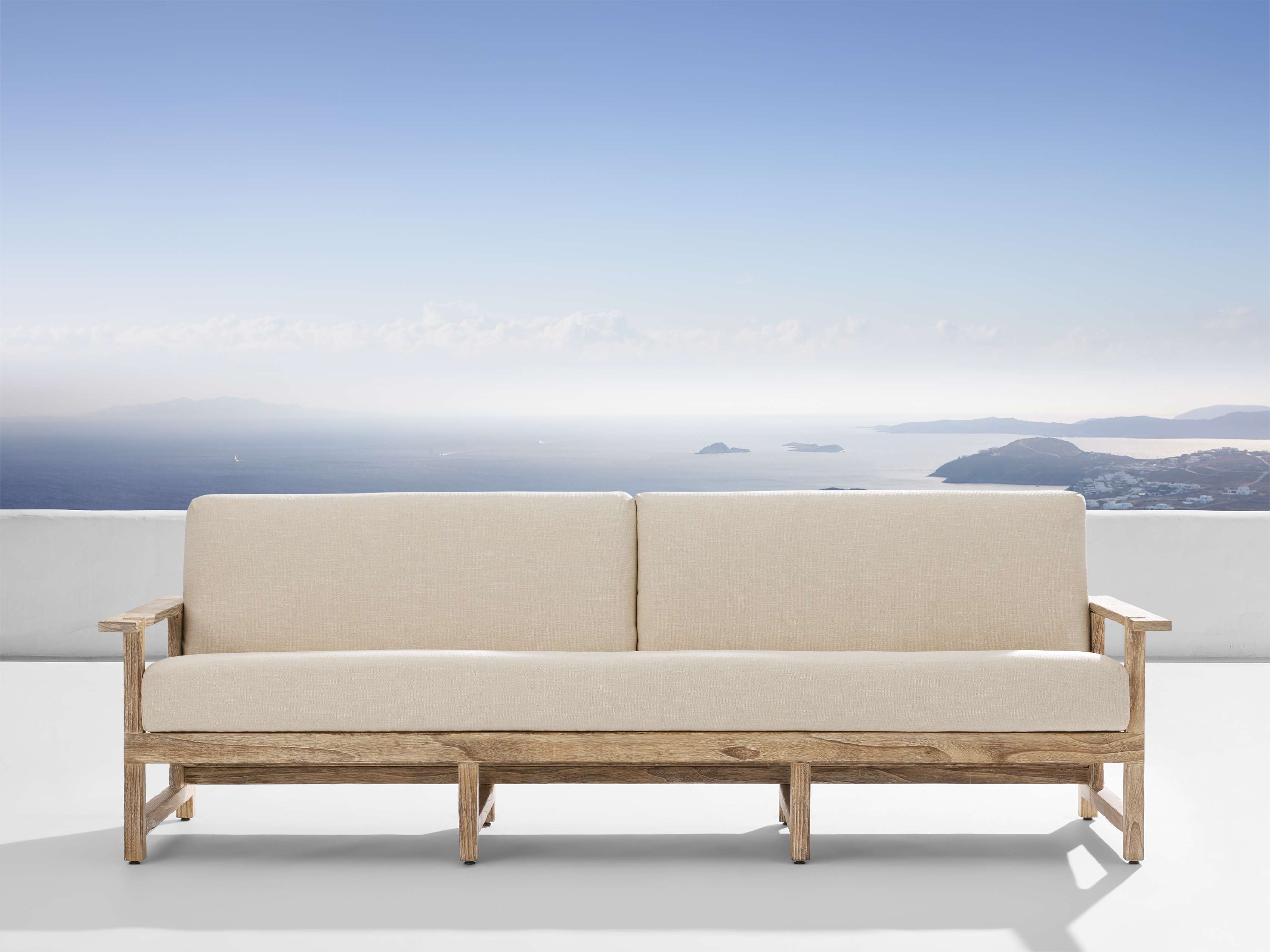 Emmons Outdoor Sofa in Eden Flax