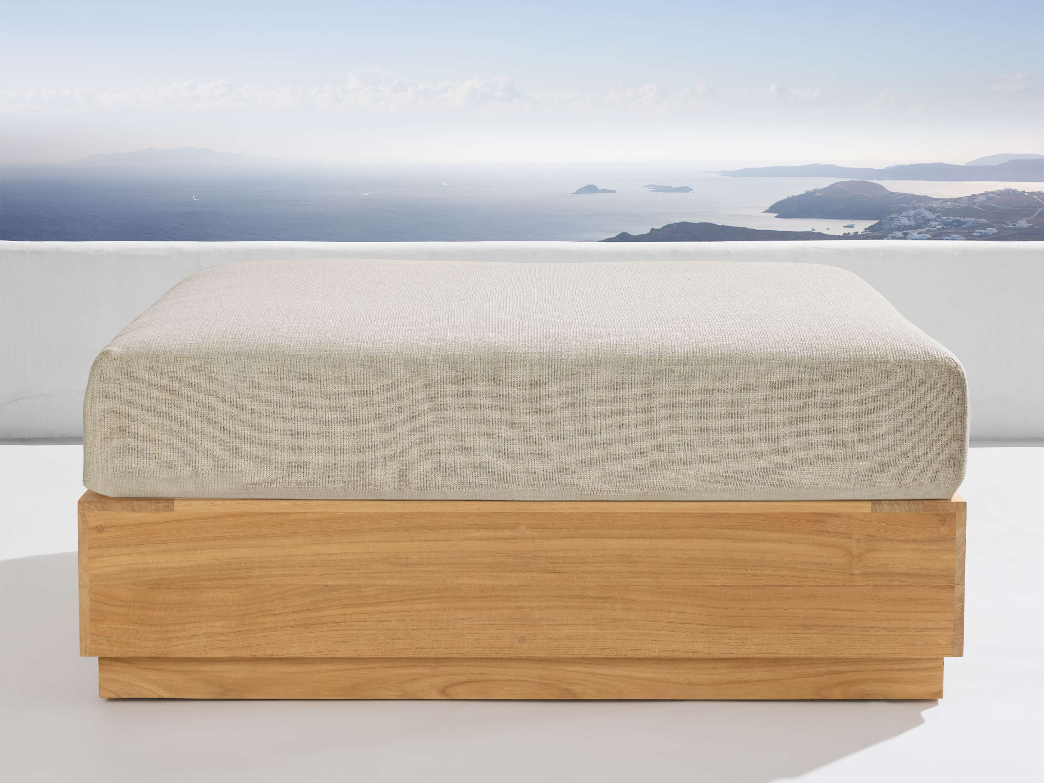 Bal Harbour Outdoor Teak Ottoman